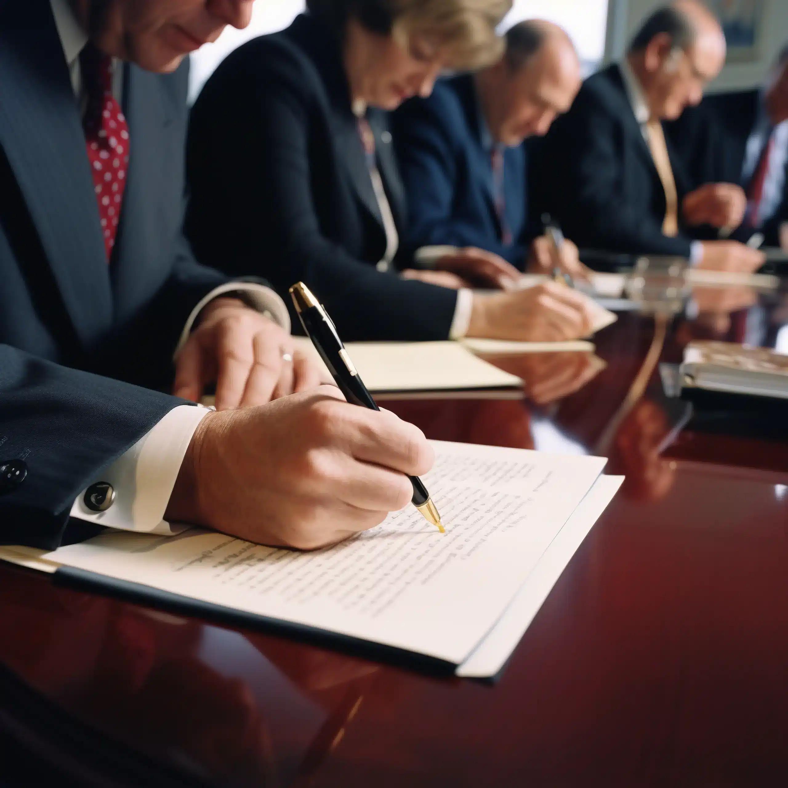 Empresaris omplint papers